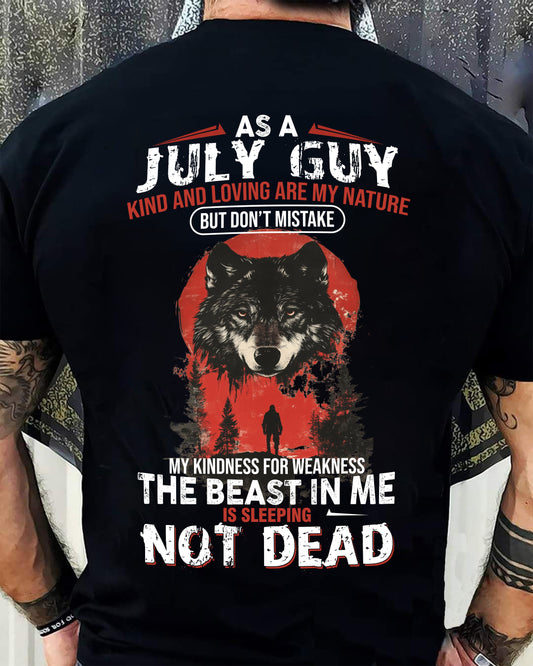 JULY - KIND AND LOVING ARE MY NATURE - BIRTHDAY T-SHIRT FOR MEN - KATE07 (SKU26T-01-17-07)