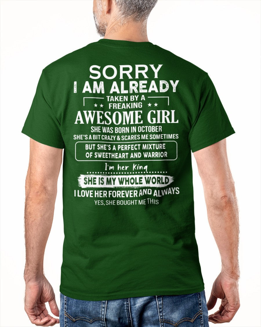 October - Awesome girl - Perfect gift for your boyfriend - (SKU04-86-10) - From Wife KATE10