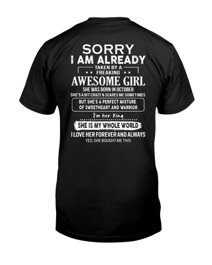 October - Awesome girl - Perfect gift for your boyfriend - (SKU04-86-10) - From Wife KATE10