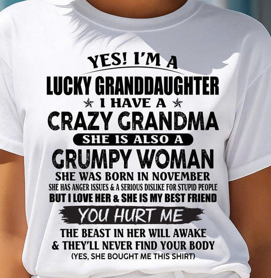 NOVEMBER - LUCKY GRANDDAUGHTER OF CRAZY GRANDMA - PERFECT GIFT FROM GRANDMA - KATE11 (SKU12-146-11)