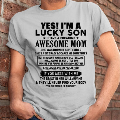 September - I am Lucky Son - Gift For Son From Mom - KATE09 - (SKU-T1206LMS-09)