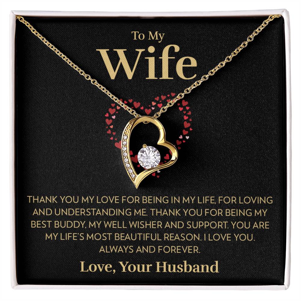 TO MY WIFE "Most Beautiful Reason" - GIFT FROM HUSBAND - Forever Love Necklace