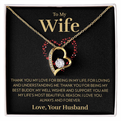 TO MY WIFE "Most Beautiful Reason" - GIFT FROM HUSBAND - Forever Love Necklace