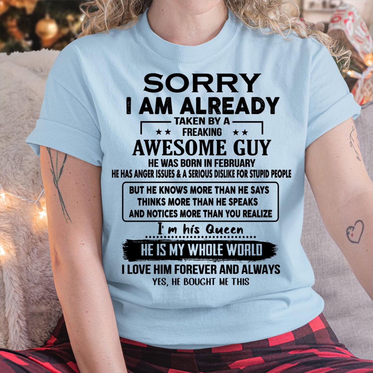 February - Awesome Guy - Perfect gift for your girlfriend or wife from Husband - KATE02(SKUT08-11-02)