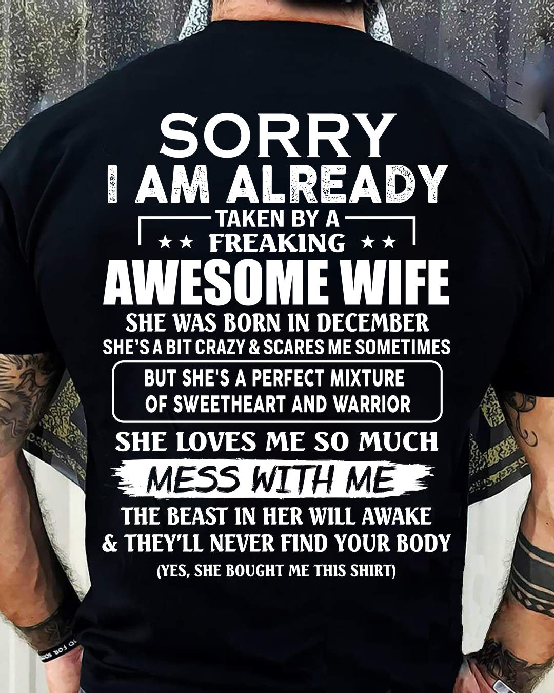 Wife December - Perfect gift for husband From Wife - KATE12 (SKU68-86-12)