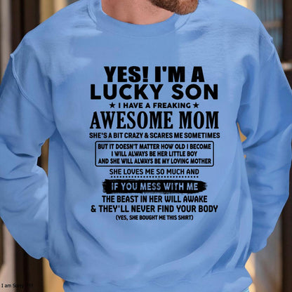 I am Lucky Son - Gift For Son From Mom - KATE00 - (SKU-T1206LMS-00)