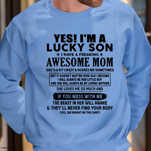 I am Lucky Son - Gift For Son From Mom - KATE00 - (SKU-T1206LMS-00)