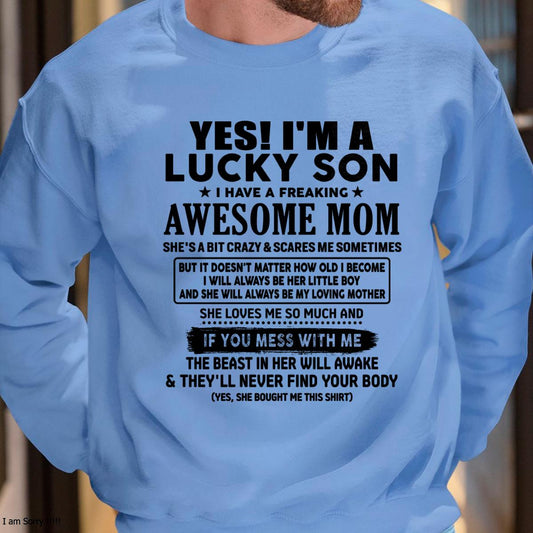 I am Lucky Son - Gift For Son From Mom - KATE00 - (SKU-T1206LMS-00)