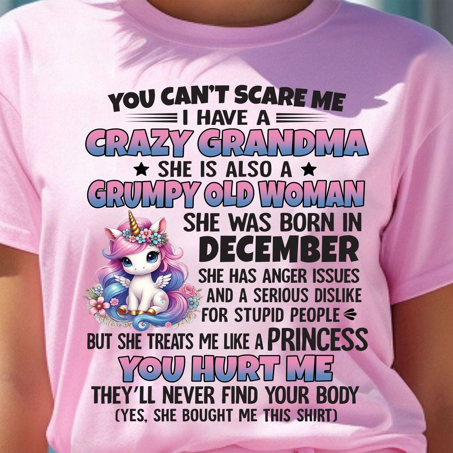 DECEMBER - YOU CAN'T SCARE ME - GIFT FROM GRANDMA - KATE12 (SKU09-106-12)