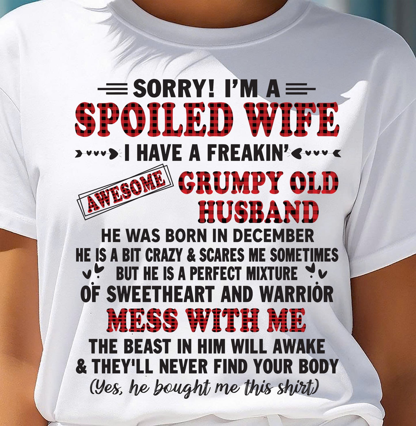 DECEMBER - SPOILED WIFE OF AWESOME GRUMPY OLD HUSBAND - PERFECT GIFT FROM HUSBAND - KATE12 (SKU12-111-12)