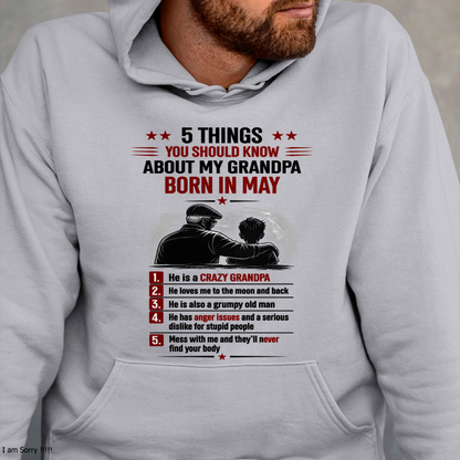 MAY GRANDPA SHIRT – 5 Things You Should Know About My Grandpa – Gift From Grandpa to Grandchild (SKU2605-82-05)