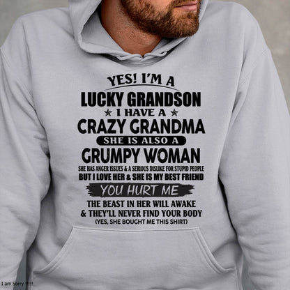 LUCKY GRANDSON OF CRAZY GRANDMA -  PERFECT GIFT FROM GRANDMA - KATE00 (SKU12-113-00)