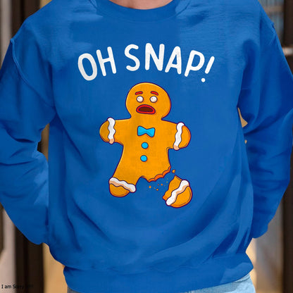 Gingerbread Man Oh Snap Christmas Funny Cookie Baking Gift Short Sleeve T-Shirt - Christmas Unisex T-Shirt/Hoodie/Sweatshirt - HNDS00 (Copy)