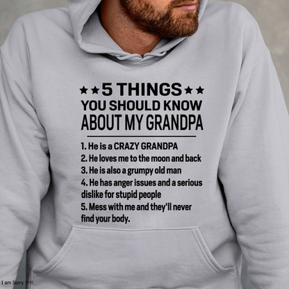 5 Things You Should Know About My Grandpa – From Grandma To Grandson – Funny Family Birthday Gift – Grandpa Shirt (SKU2603-144-00)