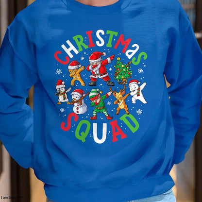 Christmas Squad Santa Dabbing Elf Family Matching Pajamas T-Shirt - Christmas Unisex T-Shirt/Hoodie/Sweatshirt - HNDS00