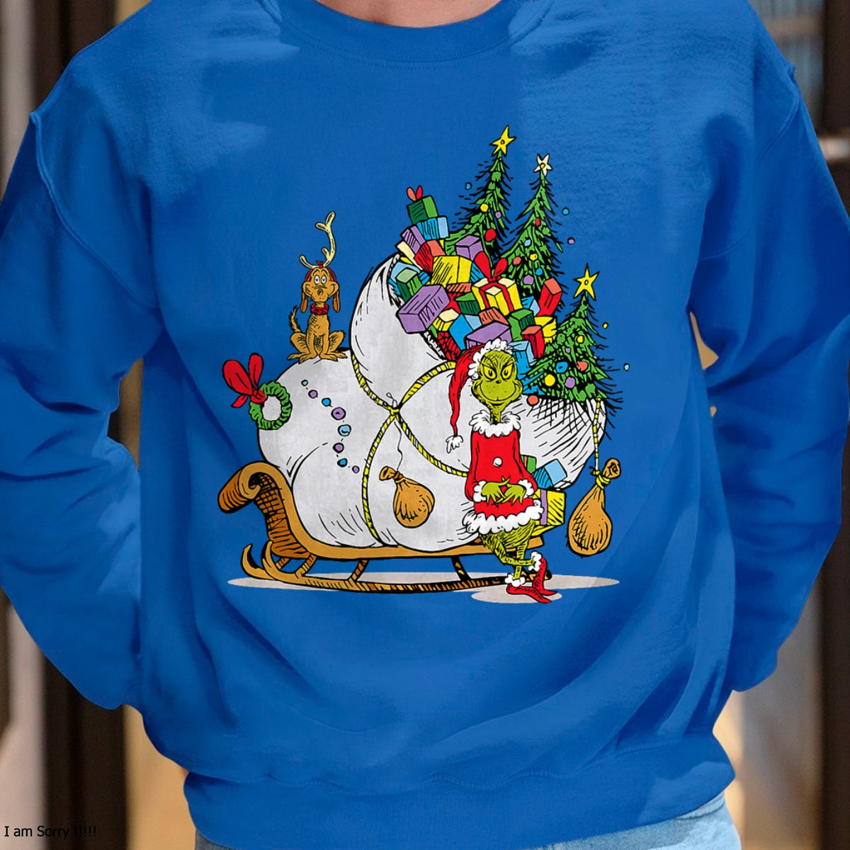 Dr. Seuss Grinch Sleigh T-Shirt - Christmas Unisex T-Shirt/Hoodie/Sweatshirt - HNDS00
