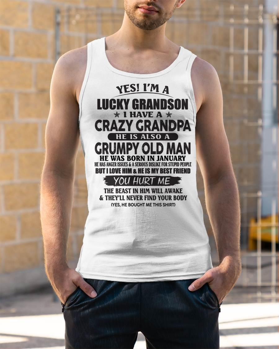 JANUARY - LUCKY GRANDSON OF CRAZY GRANDPA -  PERFECT GIFT FROM GRANDPA - KATE01 (SKU12-145-01)