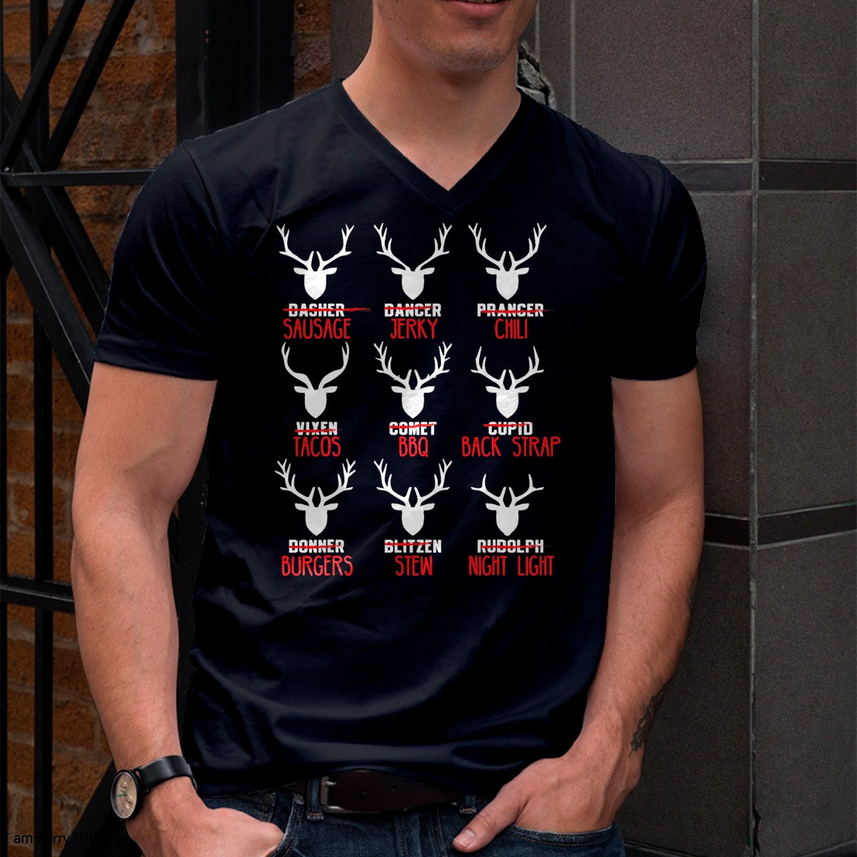 Funny Christmas Deer Hunters All of Santa's Reindeer design T-Shirt - Christmas Unisex T-Shirt/Hoodie/Sweatshirt - HNDS00