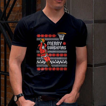 Merry Swishmas Basketball Ugly Christmas Xmas Men Boys Kids T-Shirt - Christmas Unisex T-Shirt/Hoodie/Sweatshirt - HNDS00