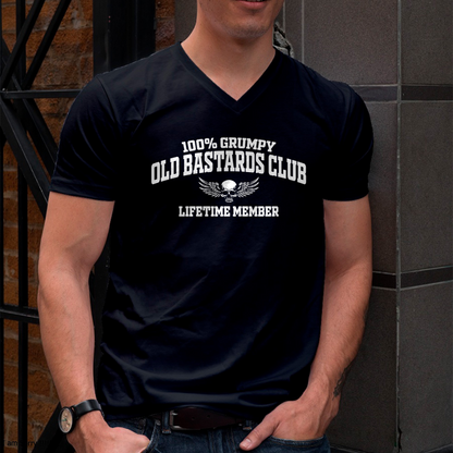 MAN SHIRT – 100% Grumpy Old Bastards Club Lifetime Member – Funny Gift For Men (SKU2605-240-00)