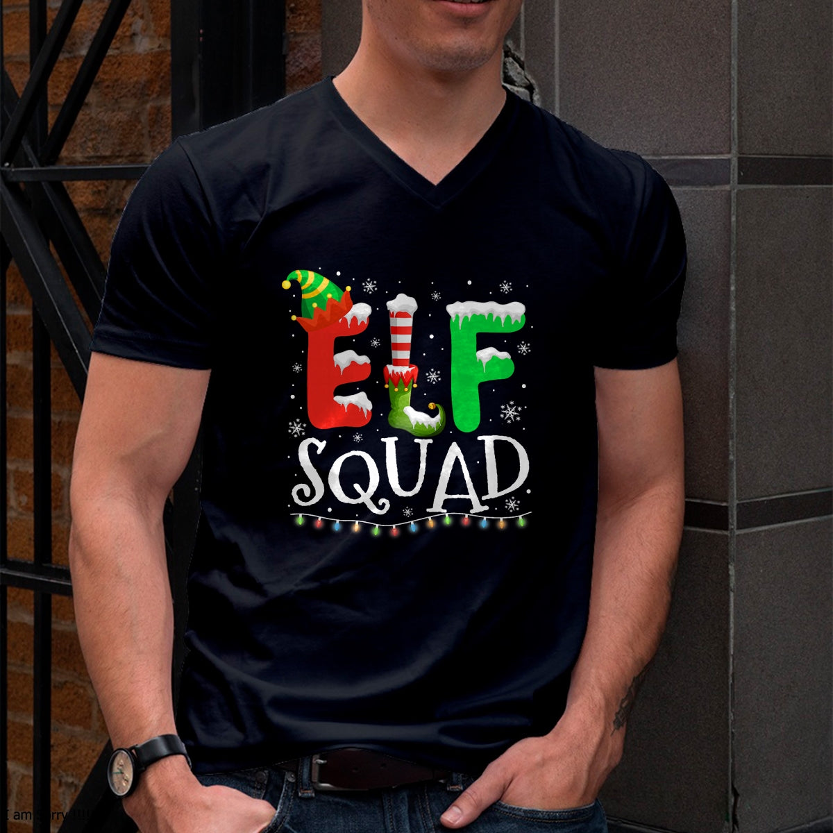 Elf Family Christmas Matching Pajamas Xmas Elf Squad T-Shirt - Christmas Unisex T-Shirt/Hoodie/Sweatshirt - HNDS00