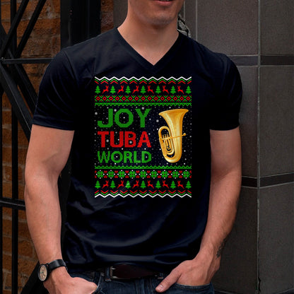 Joy Tuba World Music Lover Xmas Gift Ugly Tuba Christmas T-Shirt - Christmas Unisex T-Shirt/Hoodie/Sweatshirt - HNDS00