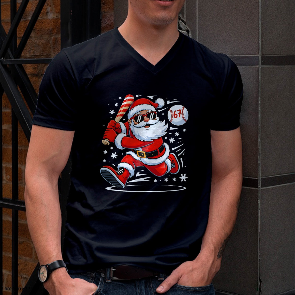 Funny Baseball Santa 67 Christmas Xmas Pajamas Boys T-Shirt - Christmas Unisex T-Shirt/Hoodie/Sweatshirt - HNDS00