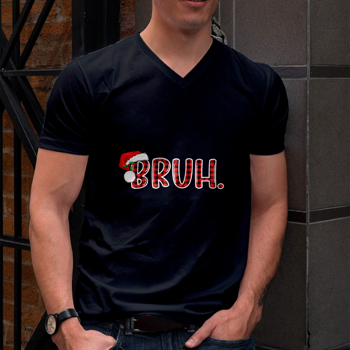 Bruh Funny Christmas Plaid Teens Boys Kids Xmas Pajamas T-Shirt - Christmas Unisex T-Shirt/Hoodie/Sweatshirt - HNDS00