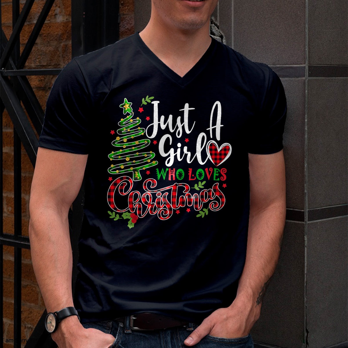Just a Girl who Loves Christmas a Gift for XMAS Women Girls T-Shirt - Christmas Unisex T-Shirt/Hoodie/Sweatshirt - HNDS00