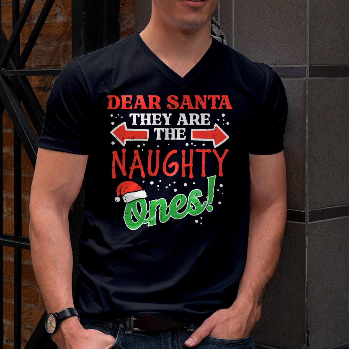 Dear Santa They Naughty Ones Christmas Xmas Men Women Kids T-Shirt - Christmas Unisex T-Shirt/Hoodie/Sweatshirt - HNDS00