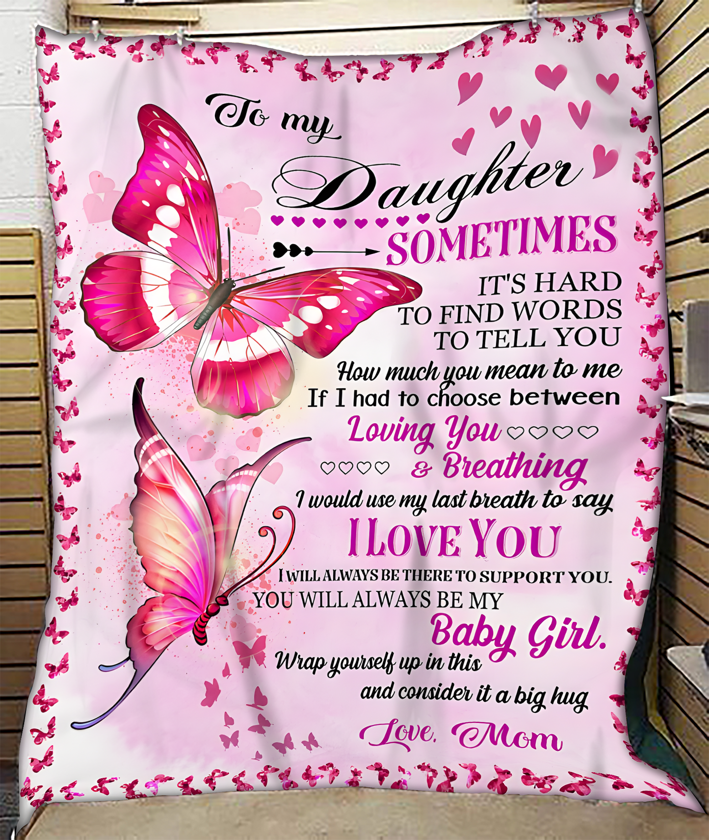 BLANKET FOR DAUGHTER – COMFORT & WARMTH GIFT FROM MOM Sherpa Fleece Quilt Blanket KATE00