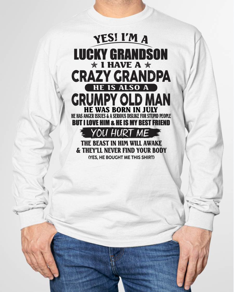 JULY - LUCKY GRANDSON OF CRAZY GRANDPA -  PERFECT GIFT FROM GRANDPA - KATE07 (SKU12-145-07)
