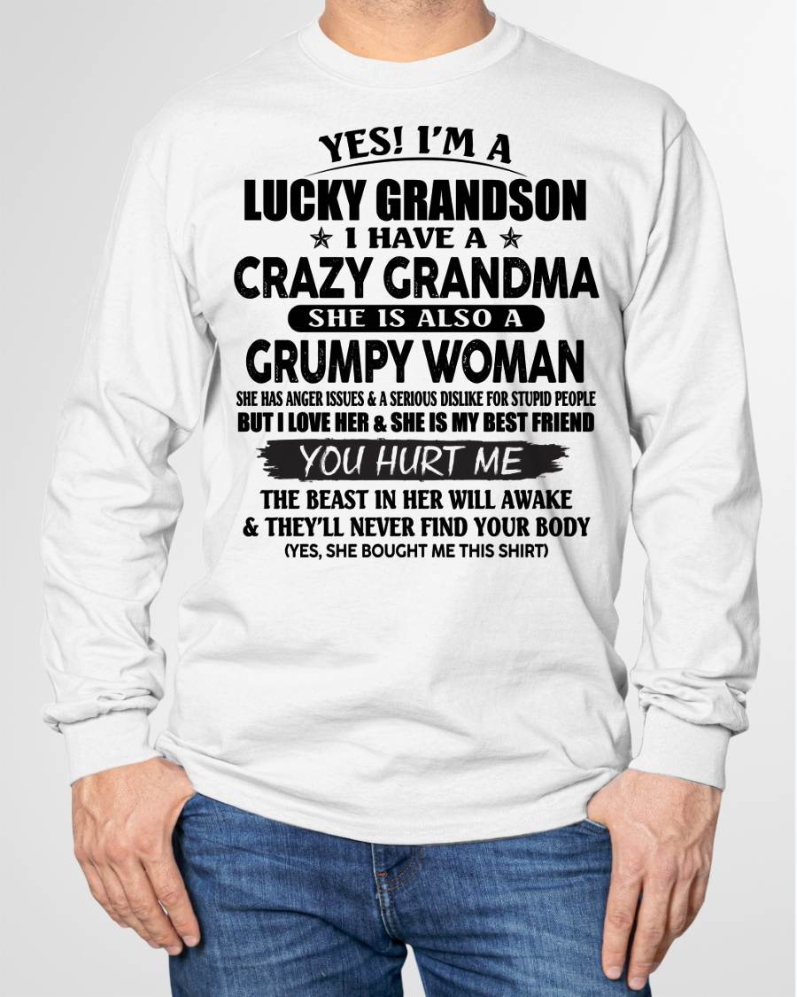 LUCKY GRANDSON OF CRAZY GRANDMA -  PERFECT GIFT FROM GRANDMA - KATE00 (SKU12-113-00)
