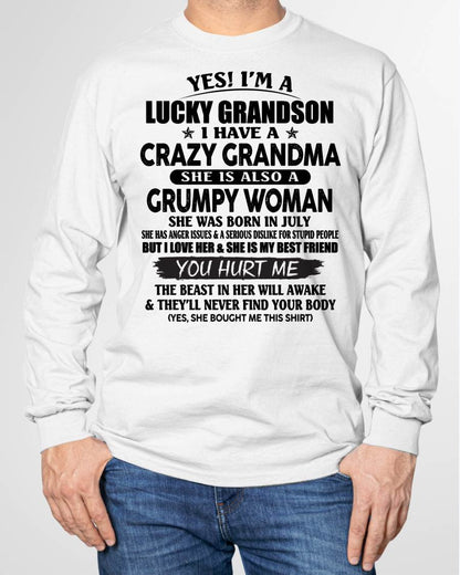 JULY - LUCKY GRANDSON OF CRAZY GRANDMA -  PERFECT GIFT FROM GRANDMA - KATE07 (SKU12-113-07)