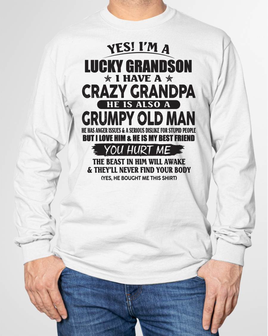 LUCKY GRANDSON OF CRAZY GRANDPA -  PERFECT GIFT FROM GRANDPA - KATE00 (SKU12-145-00)