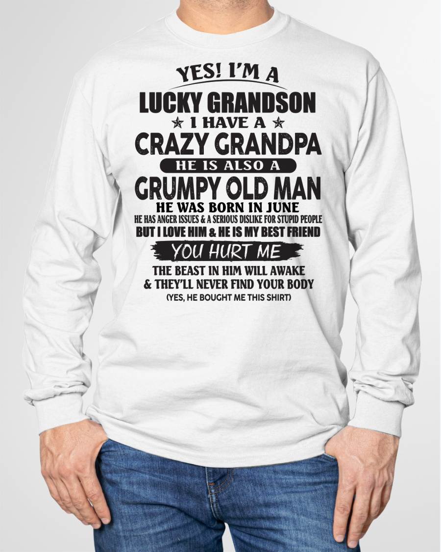 JUNE - LUCKY GRANDSON OF CRAZY GRANDPA -  PERFECT GIFT FROM GRANDPA - KATE06 (SKU12-145-06)