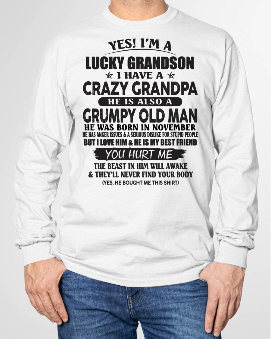 NOVEMBER - LUCKY GRANDSON OF CRAZY GRANDPA -  PERFECT GIFT FROM GRANDPA - KATE11 (SKU12-145-11)
