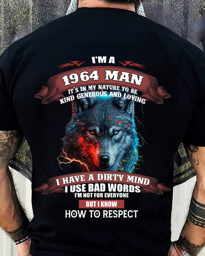 BORN IN 1964 - KNOW HOW TO RESPECT - BIRTHDAY T-SHIRT FOR MEN - Us1964 (SKU12-286-1964)