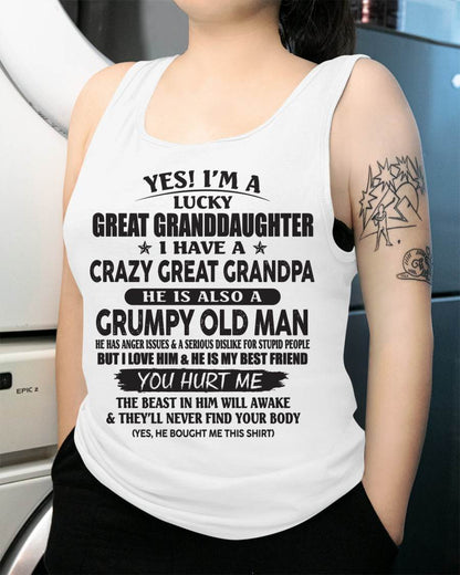 LUCKY GREAT GRANDDAUGHTER OF CRAZY GREAT GRANDPA - PERFECT GIFT FROM GREAT GRANDPA - KATE00 (SKU12-287-00)