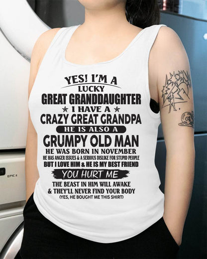 NOVEMBER - LUCKY GREAT GRANDDAUGHTER OF CRAZY GREAT GRANDPA - PERFECT GIFT FROM GREAT GRANDPA - KATE11 (SKU12-287-11)