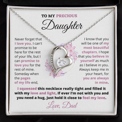 TO MY DAUGHTER - GIFT FROM DAD "Always Keep Me In Your Heart" - Forever Love Necklace