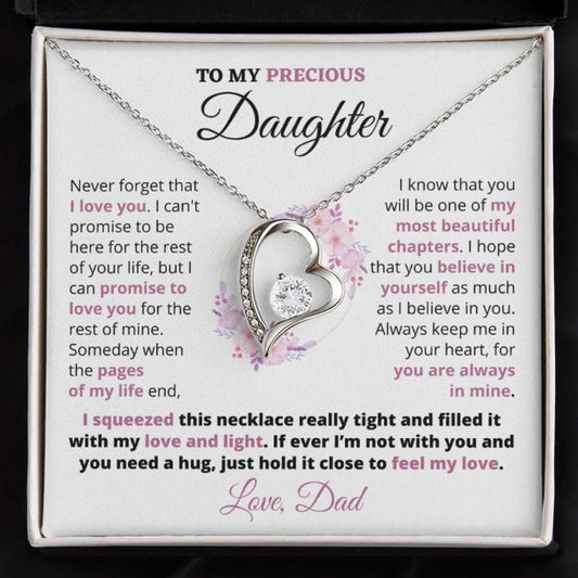 TO MY DAUGHTER - GIFT FROM DAD "Always Keep Me In Your Heart" - Forever Love Necklace