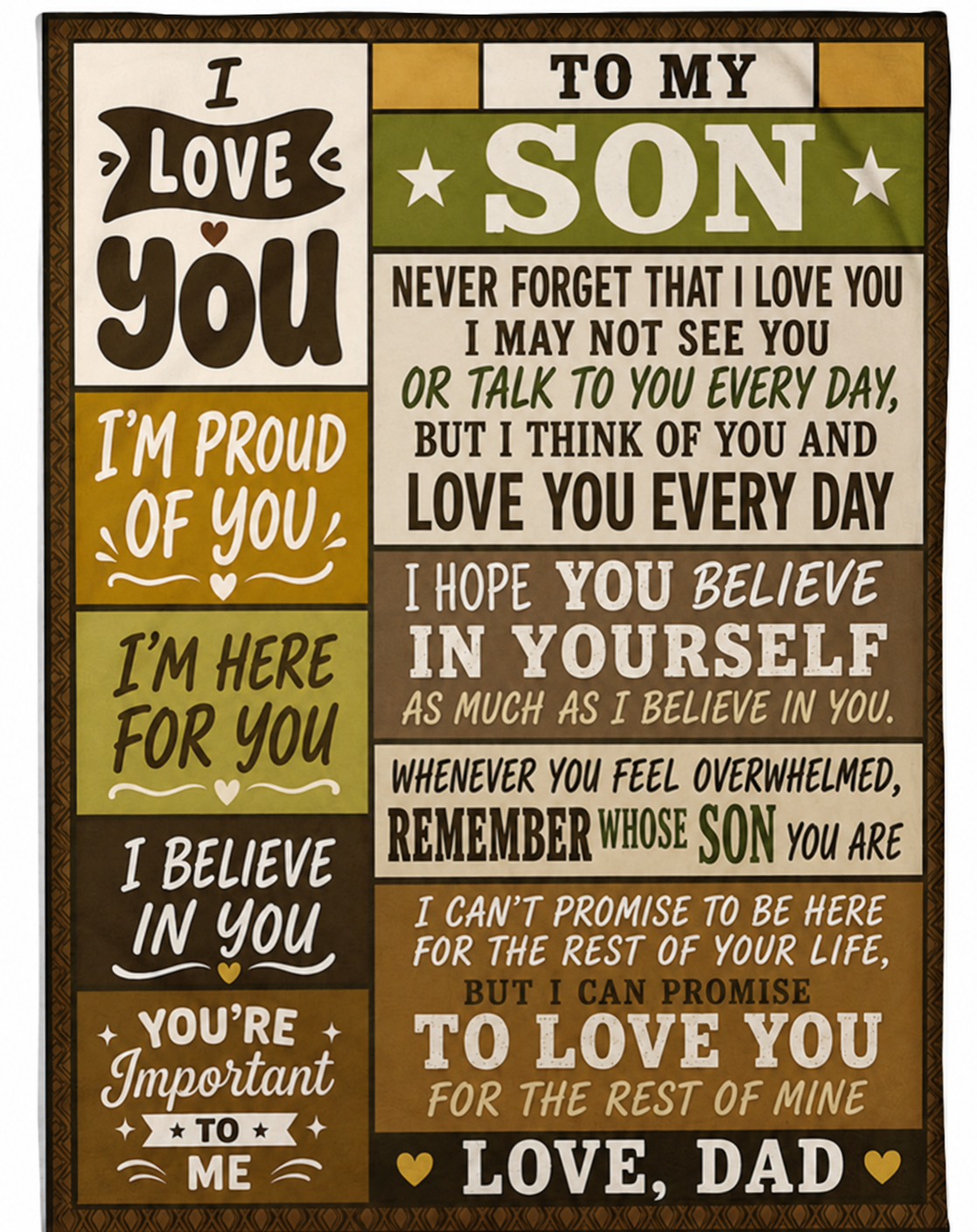 BLANKET - FROM DAD TO SON - PERFECT GIFT FOR SON (SKU2608-519)