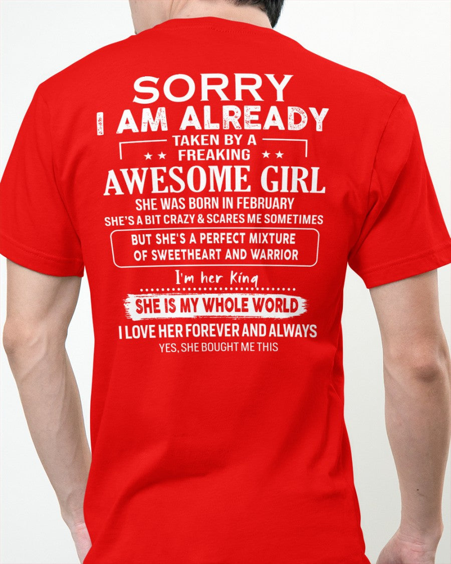 February - Awesome girl - Perfect gift for your boyfriend - (SKU04-86-02) - From Wife KATE02