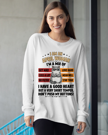 APRIL WOMAN SHIRT – Mix Personality No Filter – Birthday Gift (SKU2604-277-04)