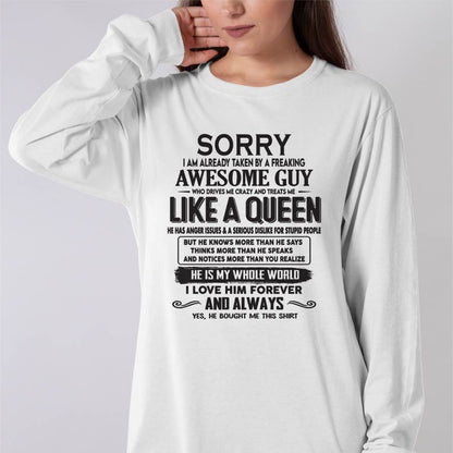 Sorry I am already taken by a freaking awesome guy - Gift for Wife From Husband - KATE00 (SKU08-25-00)