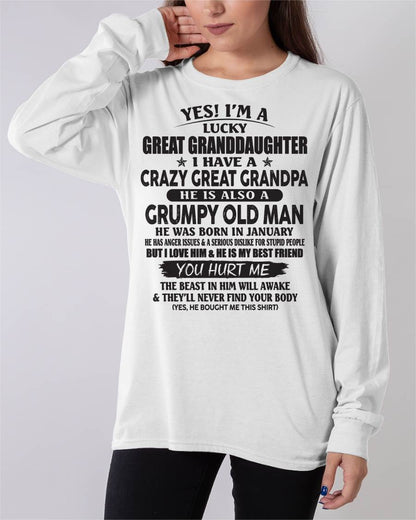 JANUARY - LUCKY GREAT GRANDDAUGHTER OF CRAZY GREAT GRANDPA - PERFECT GIFT FROM GREAT GRANDPA - KATE01 (SKU12-287-01)