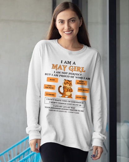 "I AM A MAY GIRL" - Birthday Gift For May Girls - FMA KATE05 (SKU26T-01-62-05)