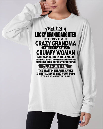 DECEMBER - LUCKY GRANDDAUGHTER OF CRAZY GRANDMA - PERFECT GIFT FROM GRANDMA - KATE12 (SKU12-146-12)