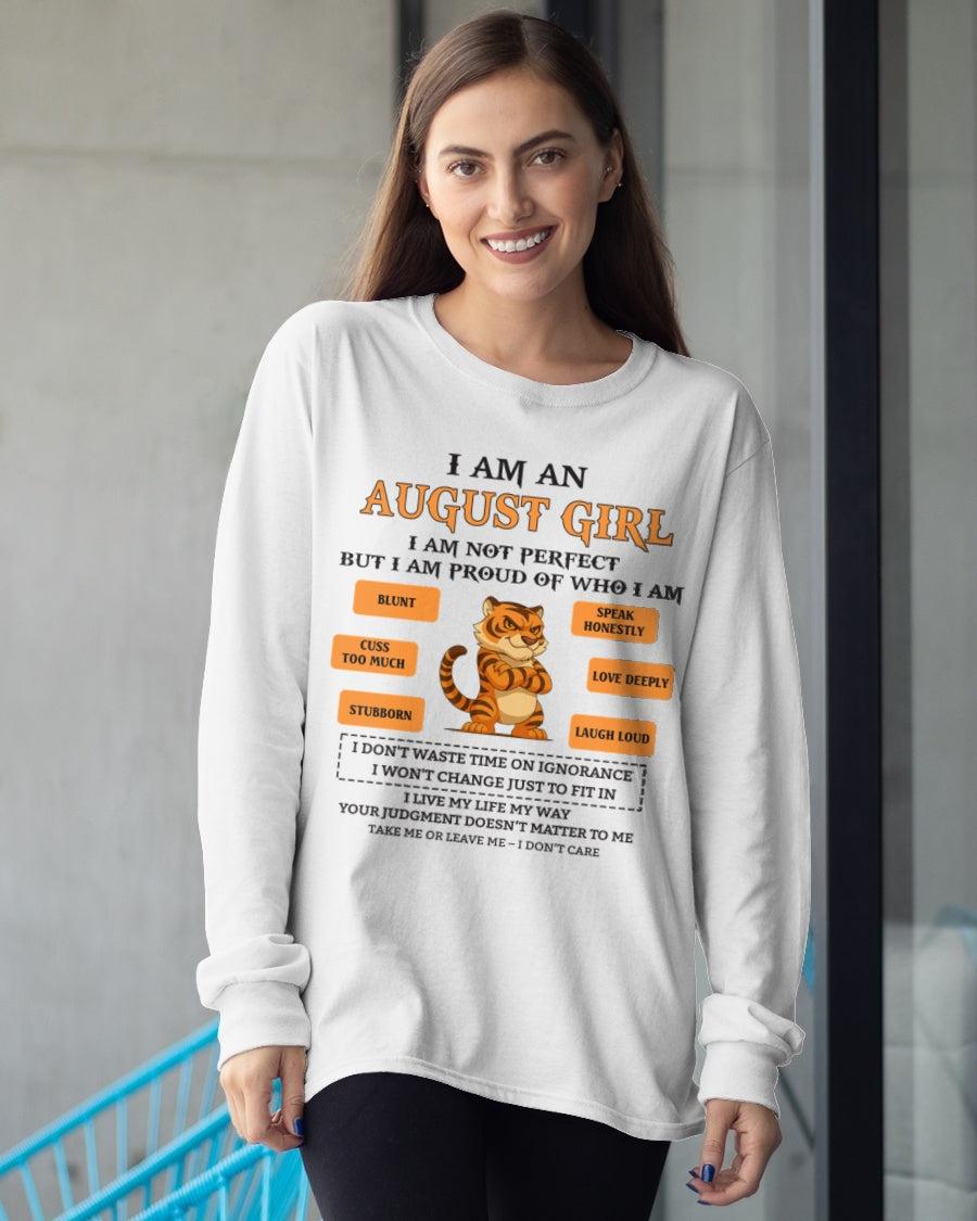 "I AM A AUGUST GIRL" - Birthday Gift For August Girls - FMA KATE08 (SKU26T-01-62-08)